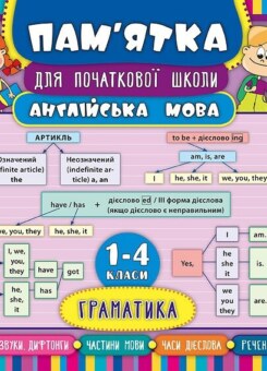 Пам’ятка для початкової школи. Англійська мова. Граматика. 1-4 класи (УЛА)